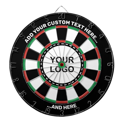 Aangepast Logo-dartboard met tekst Dartbord (Voorkant)