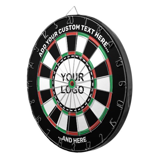 Aangepast Logo-dartboard met tekst Dartbord (Voorkant Rechts)