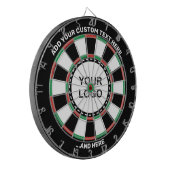 Aangepast Logo-dartboard met tekst Dartbord (Voorkant Links)