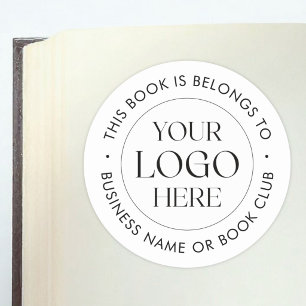 Aangepast logo Dit boek is van Modern Ex-libris Ronde Sticker