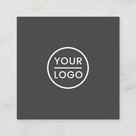 Aangepast logo, donkergrijs, vierkant, professione vierkante visitekaartje (Voorkant)