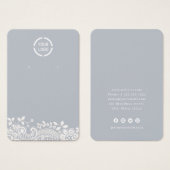 Aangepast logo dusty blue earring beeldscherm met  visitekaartje (Voorkant /achterkant)