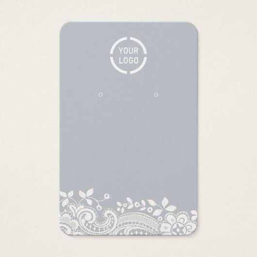 Aangepast logo dusty blue earring beeldscherm met  visitekaartje (Voorkant)