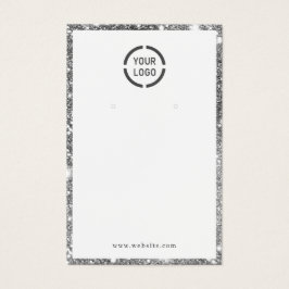 Aangepast logo-earceringsscherm met modern zilver  visitekaartje