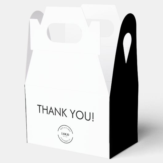 Aangepast logo eenvoudig Zwart wit Bedankt  Bedankdoosjes (Geopend)