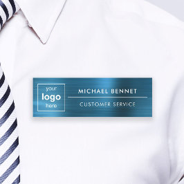 Aangepast Logo elegant Blue Professional Business Naamplaatje