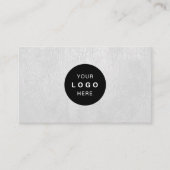 Aangepast logo elegant luxe wit leer visitekaartje (Voorkant)
