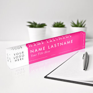 Aangepast Logo elegant minimalistisch helder roze  Naambordje