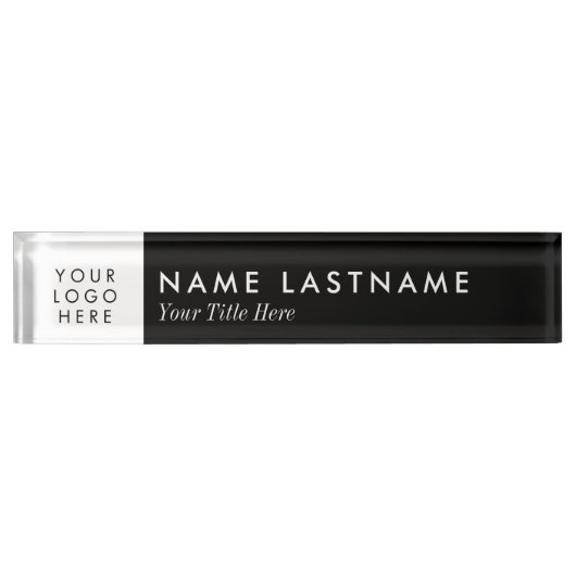 Aangepast Logo elegant minimalistisch zwart wit ac Naambordje (Voorkant)