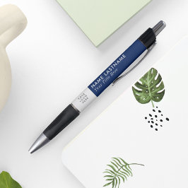 Aangepast Logo Elegant Navyblauw Witte Naam Titel Pen