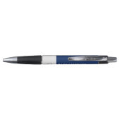 Aangepast Logo Elegant Navyblauw Witte Naam Titel Pen (Achterkant)