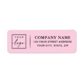 Aangepast logo elegant roze bedrijfsretouradres etiket (Voorkant)