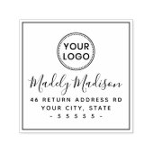 Aangepast logo elegant script retouradres  zelfinktende stempel (Design)