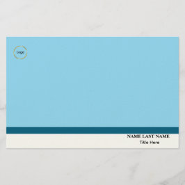 Aangepast logo Elegant Stofblauw Wit Magneet Briefpapier