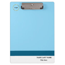 Aangepast logo elegant stoffig blauw wit klembord