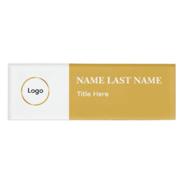 Aangepast logo elegant stoffig blauwwit magneet naambadge