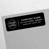 Aangepast logo elegant zwart retouradres etiket