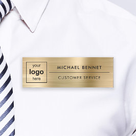 Aangepast logo Elegante Gouden Zakelijke Naamkaart Naamplaatje