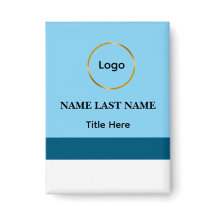 Aangepast logo Elegante Stofblauwe Witte Magneet