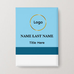 Aangepast logo Elegante Stofblauwe Witte Magneet Button