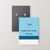 Aangepast logo Elegante Stofblauwe Witte Magneet Button (Voorkant / Achterkant)