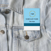 Aangepast logo Elegante Stofblauwe Witte Magneet Button (Insitu)