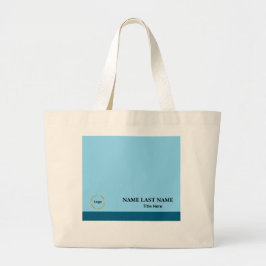 Aangepast logo Elegante Stofblauwe Witte Magneet Grote Tote Bag