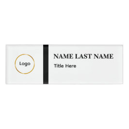 Aangepast logo Elegante Stofblauwe Witte Magneet Naambadge