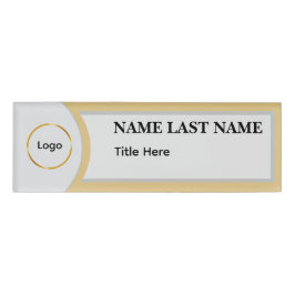 Aangepast logo Elegante Stofblauwe Witte Magneet Naambadge