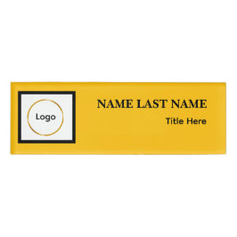 Aangepast logo Elegante Stofblauwe Witte Magneet Naambadge