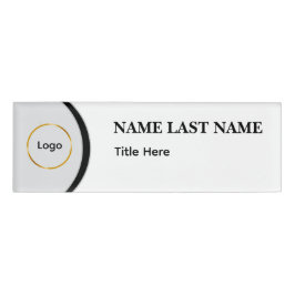 Aangepast logo Elegante Stofblauwe Witte Magneet Naambadge