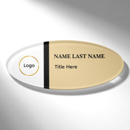 Aangepast logo Elegante Stofblauwe Witte Magneet Naambadge