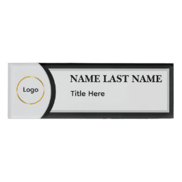 Aangepast logo Elegante Stofblauwe Witte Magneet Naambadge