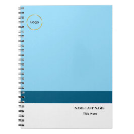 Aangepast logo Elegante Stofblauwe Witte Magneet Notitieboek