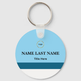 Aangepast logo Elegante Stofblauwe Witte Magneet Sleutelhanger
