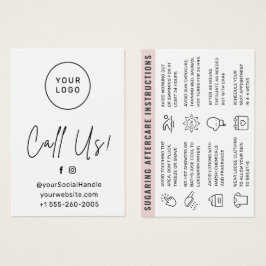 Aangepast logo elke kleur Sugaring Wax Verzorgings Visitekaartje