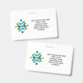 Aangepast logo en aangepaste tekst Bedrijfs evenem Badge (Voor- en achterkant)