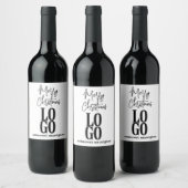 Aangepast logo en kerstgroet wijn etiket (Flessen)