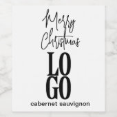 Aangepast logo en kerstgroet wijn etiket (Enkel label)