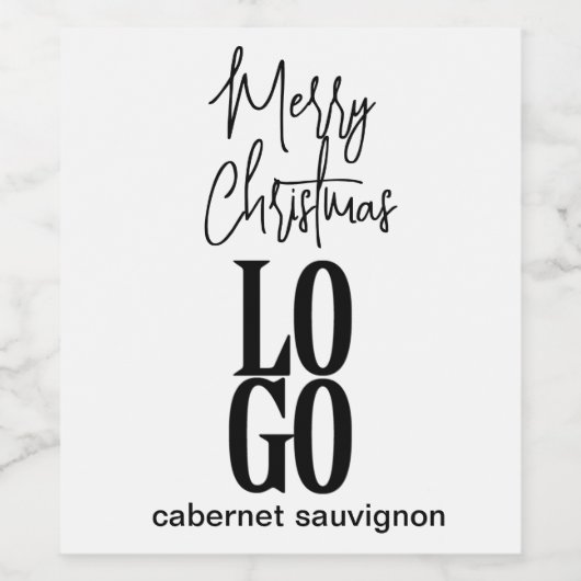 Aangepast logo en kerstgroet wijn etiket (Enkel label)