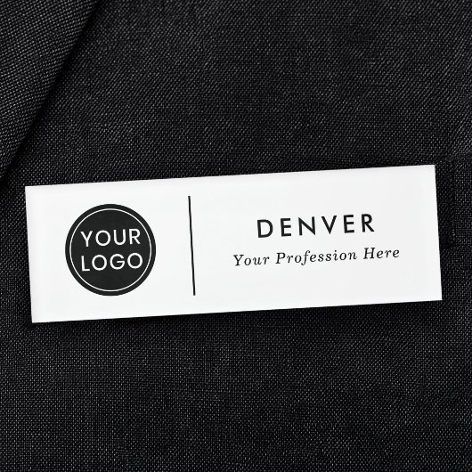 Aangepast logo en naam modern minimalistisch naambadge