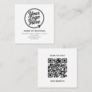 Aangepast Logo En QR Code Vierkante Visitekaartje