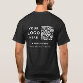 Aangepast logo en QR-code Werknemer Modern Zwart T-shirt (Achterkant)