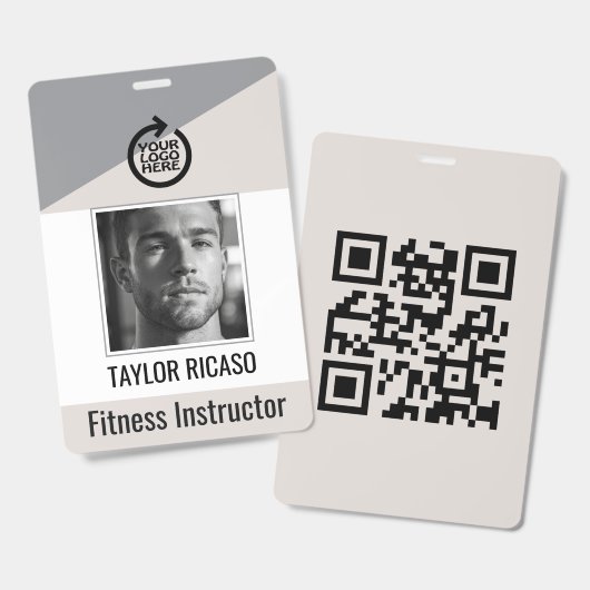 Aangepast logo en QR-code zakelijk gepersonaliseer Badge (Voor- en achterkant)