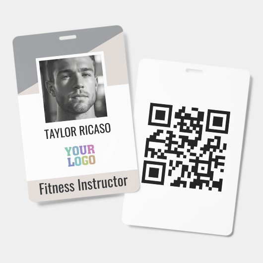 Aangepast logo en QR-code zakelijk gepersonaliseer Badge (Voor- en achterkant)