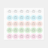Aangepast logo en script ronde stof kleding  labels (Vel)