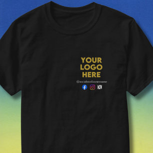 Aangepast logo en social media-bedrijfs-T-shirt T-shirt
