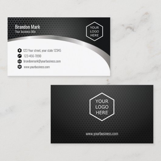 Aangepast Logo en tekst automatisch koolstof Visitekaartje (Voorkant / Achterkant)