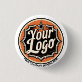 Aangepast Logo en Tekst Bedrijf Ronde Button 3,2 Cm (Voorkant)