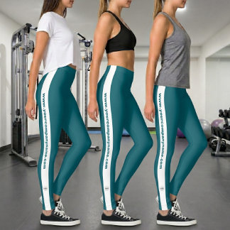 Aangepast logo en tekst promotioneel turquoise en  leggings